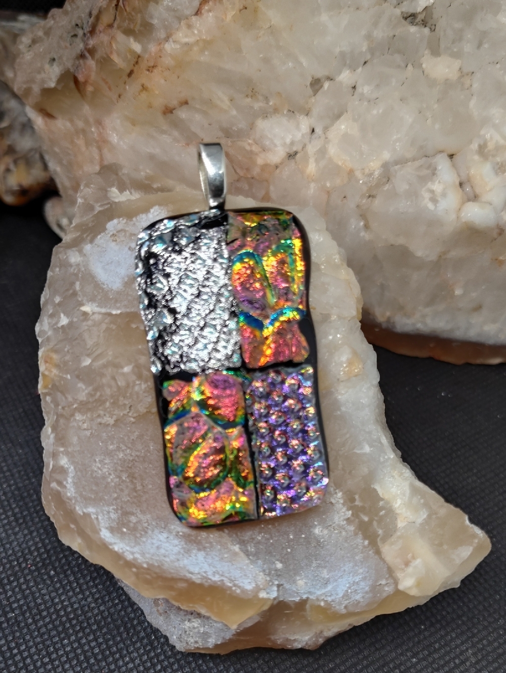 Dichroic Glass Rectangle Pendant Art Glass Pendant
